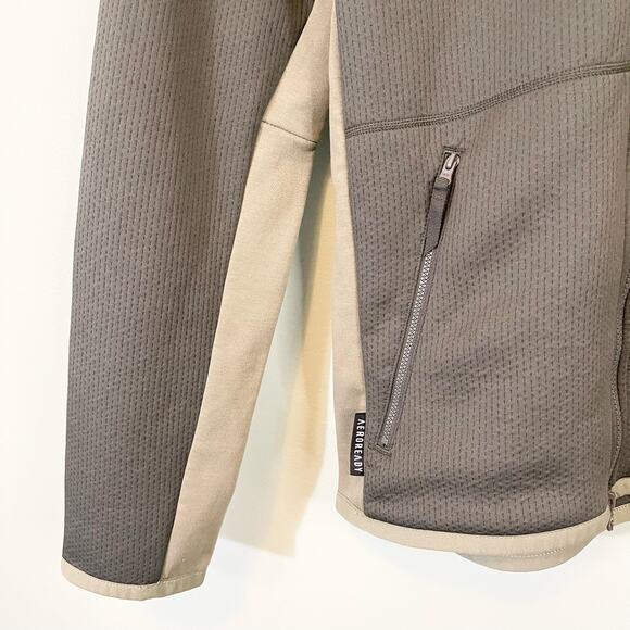 Adidas Jacket Mens M Green Colorblock ZNE Aeroready Zip Hooded Built for Purpose - Picture 5 of 9